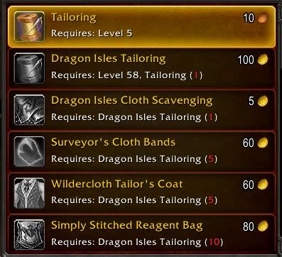 Dragonflight tailoring guide - The biggest utility of Tailoring is being able to craft your own cloth armor for your guild, friends or alts. If you play a lot of casters, this may be a handy profession to know. Dragonflight Tailoring Overview Jewelcrafting Jewelcrafting is very exciting in Dragonflight. Not only do you have the ability to produce gems that players need to ...